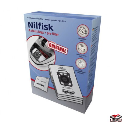 Nilfisk ULTRA vrecká 4ks+ predfilter  pre vysávače Nilfisk ELITE, EXTREME a KING series  107407940