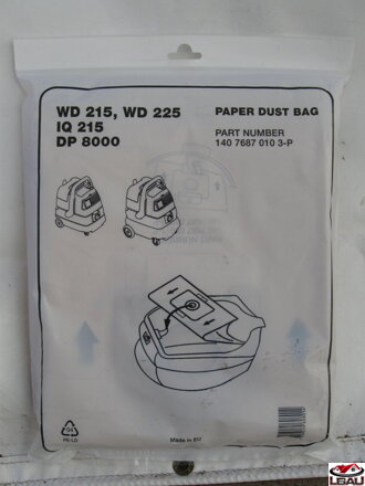 Nilfisk filtračný papierový sáčok pre vysávače WD3 a GWD300 3ks 1470745010